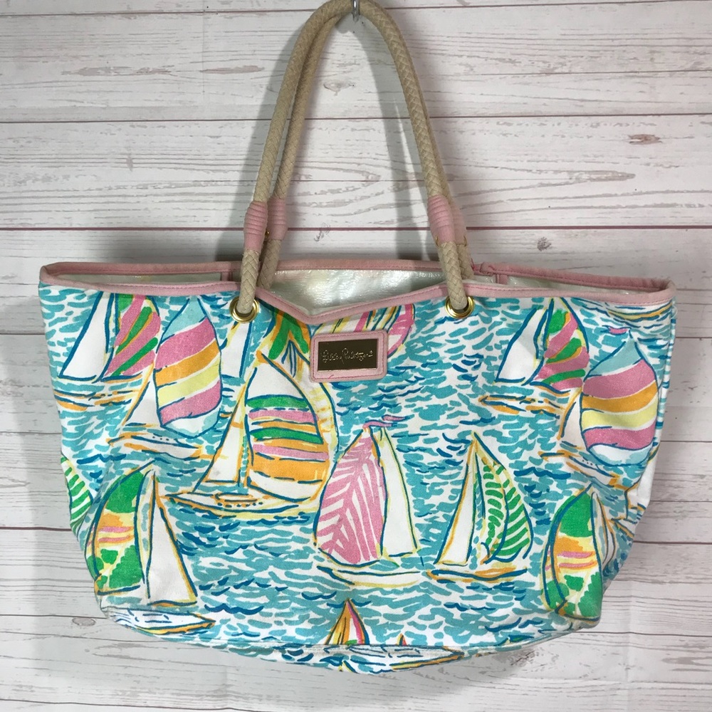 Lily Pulitzer sail boat tote